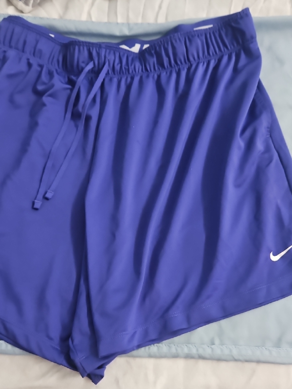 Nike Women's Athletic Shorts - Royal Blue with White Swoosh